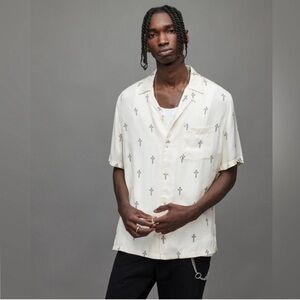 All Saints Swords Short Sleeve Shirt Sz large
